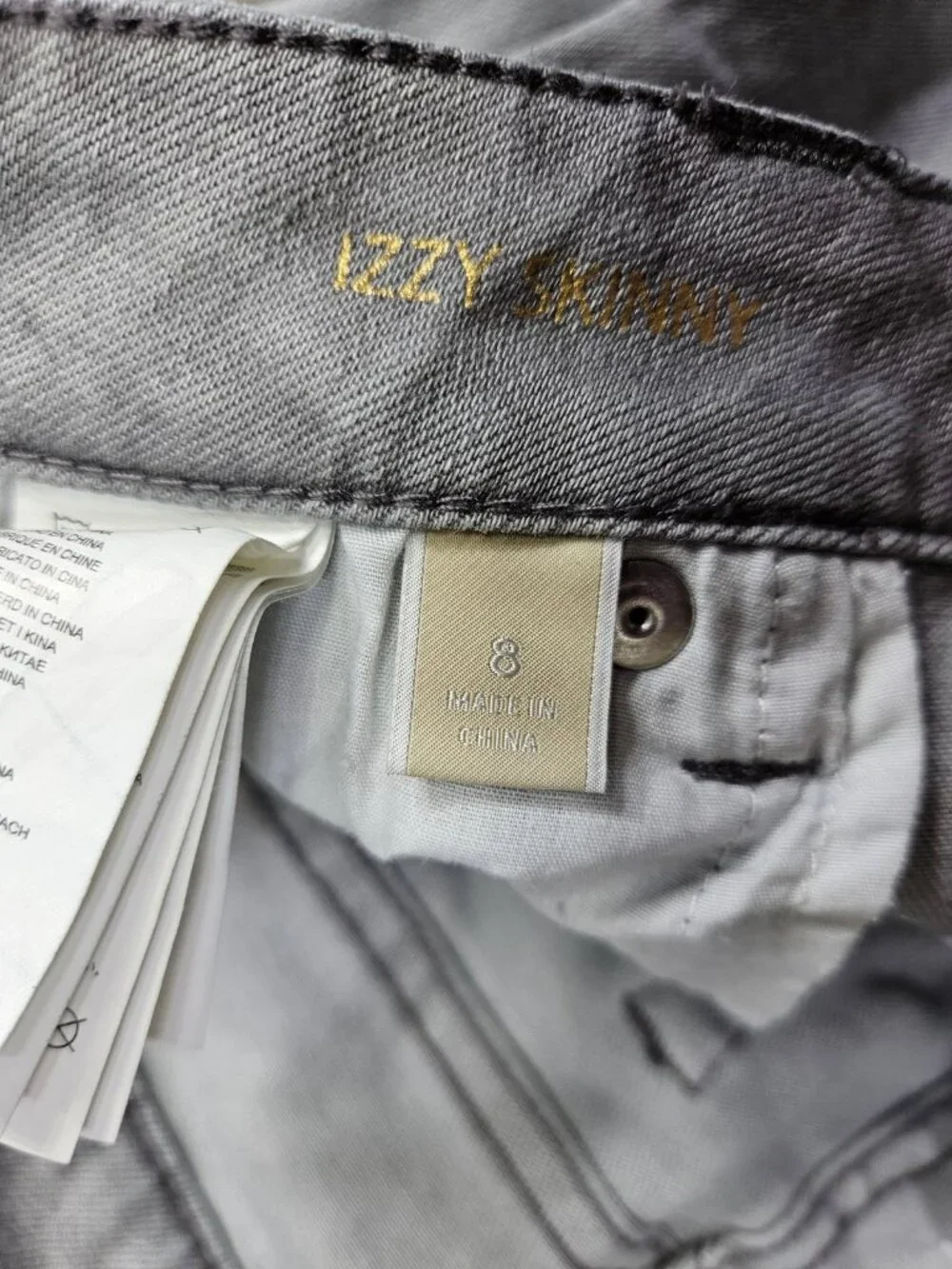 Michael Kors Izzy Skinny Jeans Womens 8 Gray Light Wash Mid‎ Rise Stretch Denim